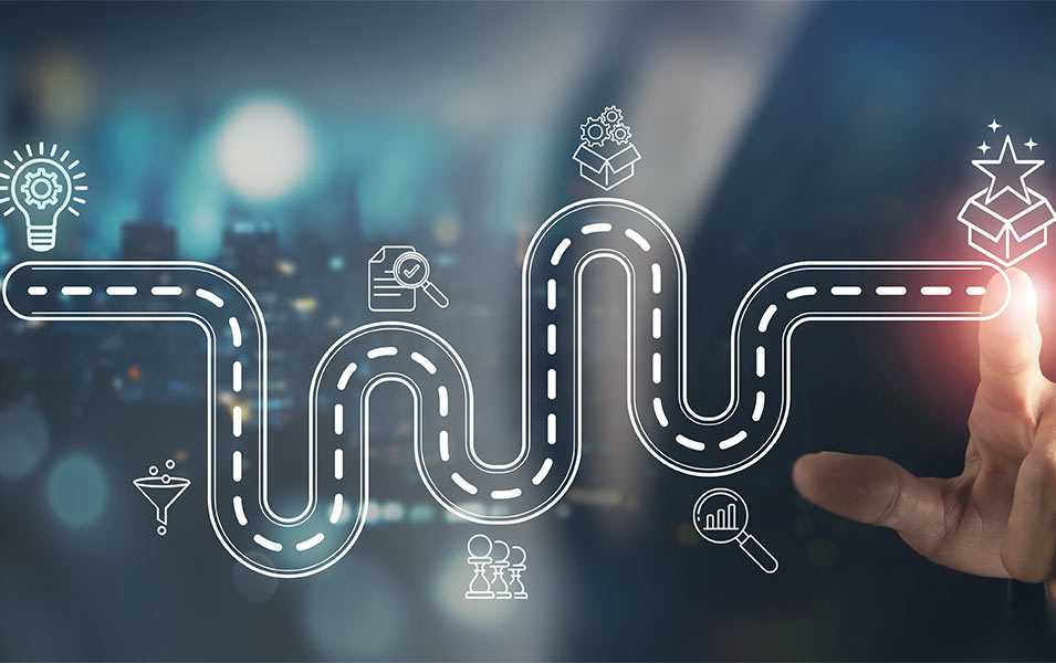 Kreative Ideenfindung für ein neues Produktentwicklungskonzept. 